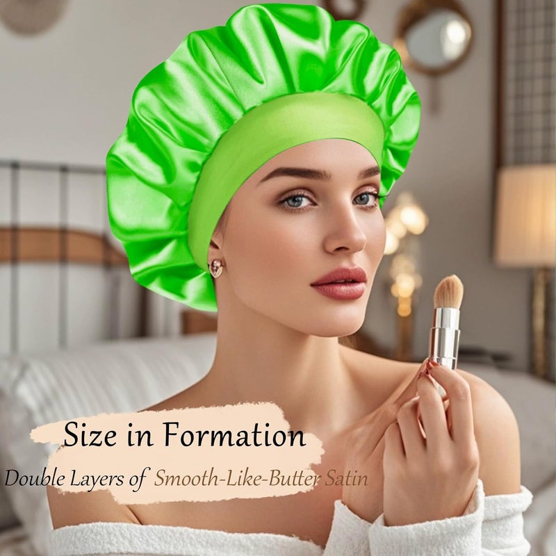 Doitory Store Satin Silk Bonnet for Sleeping, Soft Satin Lined Hair Bonnet for Women, Double Layer Sleep Nightcap - Image 4